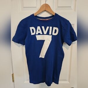 Dolce & Gabbana Men's David Beckham #7 Short Sleeve T-shirt - Blue Retails $495